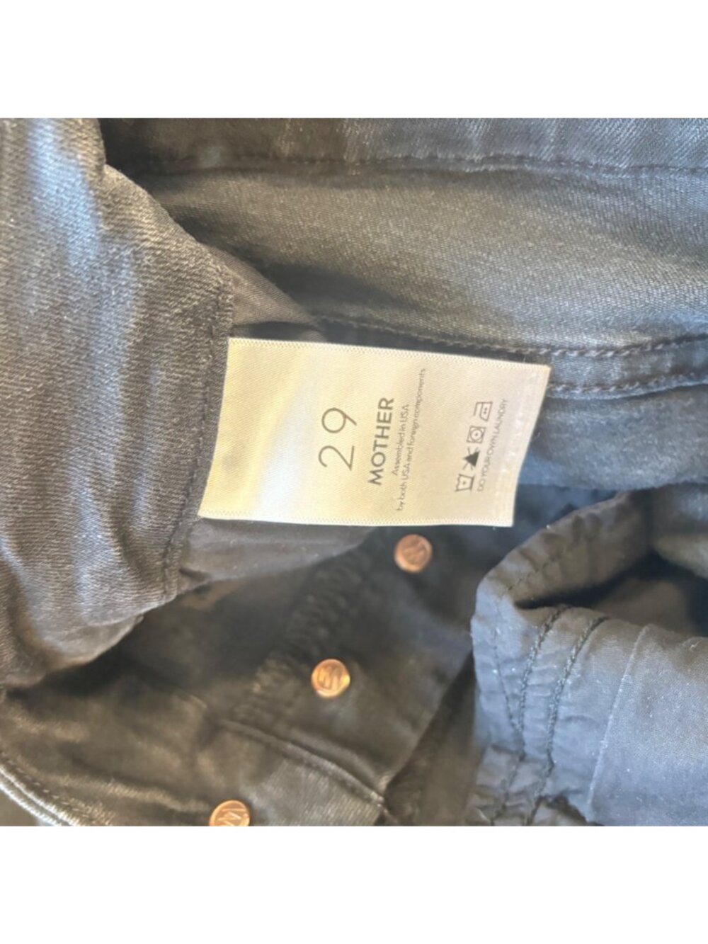 Mother 29 The Pixie Ankle Fray Jeans Button Fly Black Denim - Picture 8 of 8